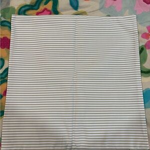 Striped Tan and White Accent Pillow Cover